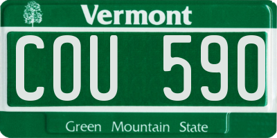 VT license plate COU590