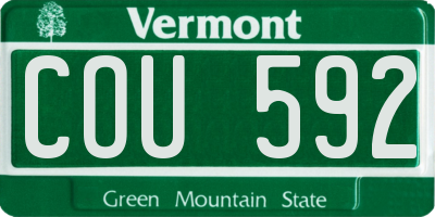 VT license plate COU592
