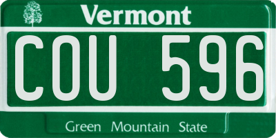 VT license plate COU596
