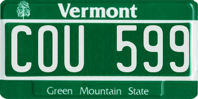 VT license plate COU599
