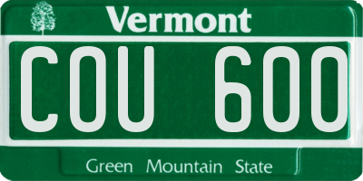 VT license plate COU600