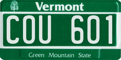 VT license plate COU601