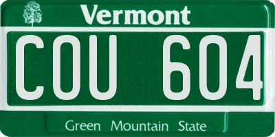 VT license plate COU604