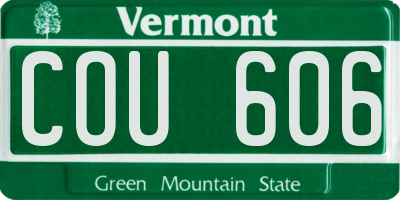 VT license plate COU606