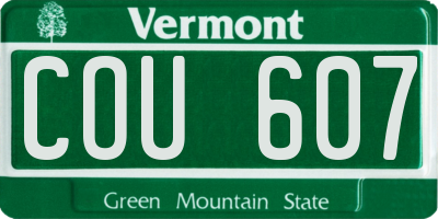 VT license plate COU607