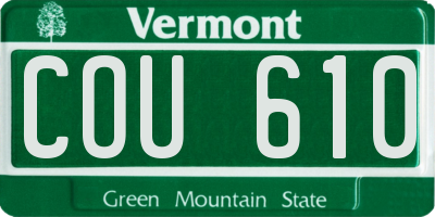 VT license plate COU610