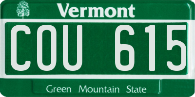 VT license plate COU615