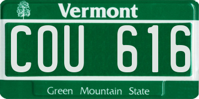 VT license plate COU616