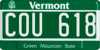 VT license plate COU618