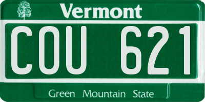 VT license plate COU621