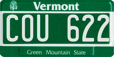 VT license plate COU622
