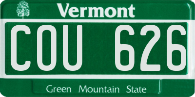 VT license plate COU626