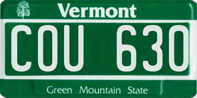 VT license plate COU630