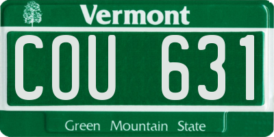 VT license plate COU631