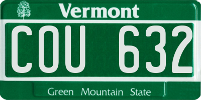 VT license plate COU632