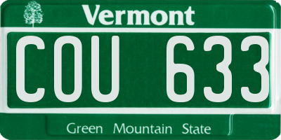 VT license plate COU633