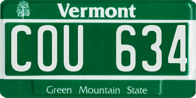 VT license plate COU634