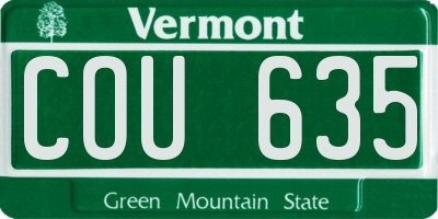 VT license plate COU635