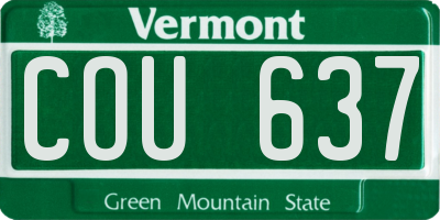 VT license plate COU637