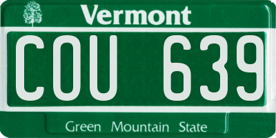 VT license plate COU639