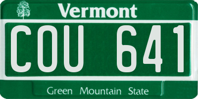 VT license plate COU641