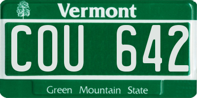 VT license plate COU642