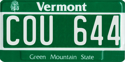 VT license plate COU644