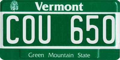 VT license plate COU650