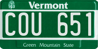 VT license plate COU651