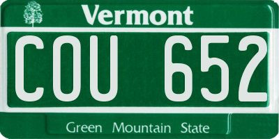 VT license plate COU652
