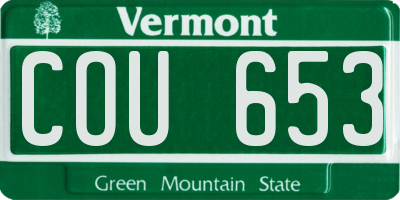 VT license plate COU653