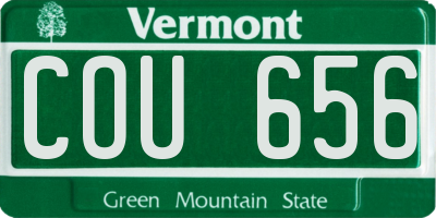 VT license plate COU656
