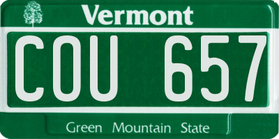 VT license plate COU657