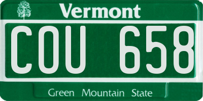 VT license plate COU658