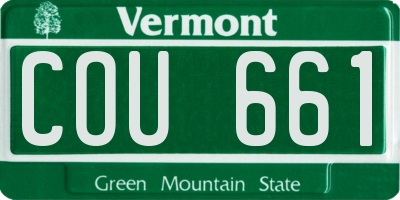 VT license plate COU661