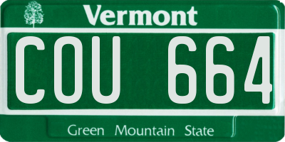 VT license plate COU664