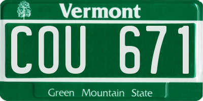 VT license plate COU671