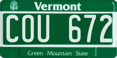 VT license plate COU672