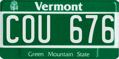 VT license plate COU676