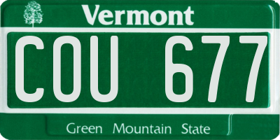 VT license plate COU677