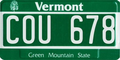 VT license plate COU678