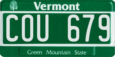 VT license plate COU679