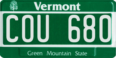 VT license plate COU680