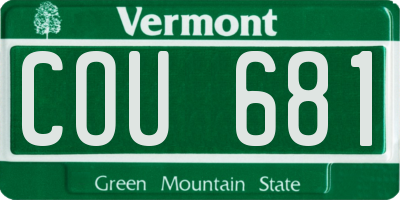 VT license plate COU681