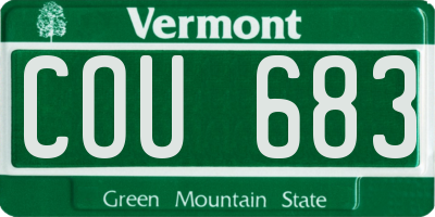 VT license plate COU683