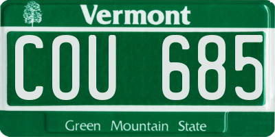 VT license plate COU685