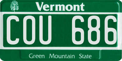 VT license plate COU686