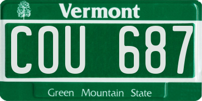VT license plate COU687