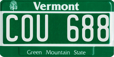 VT license plate COU688
