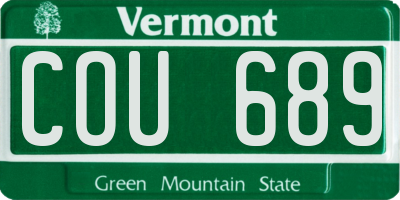 VT license plate COU689